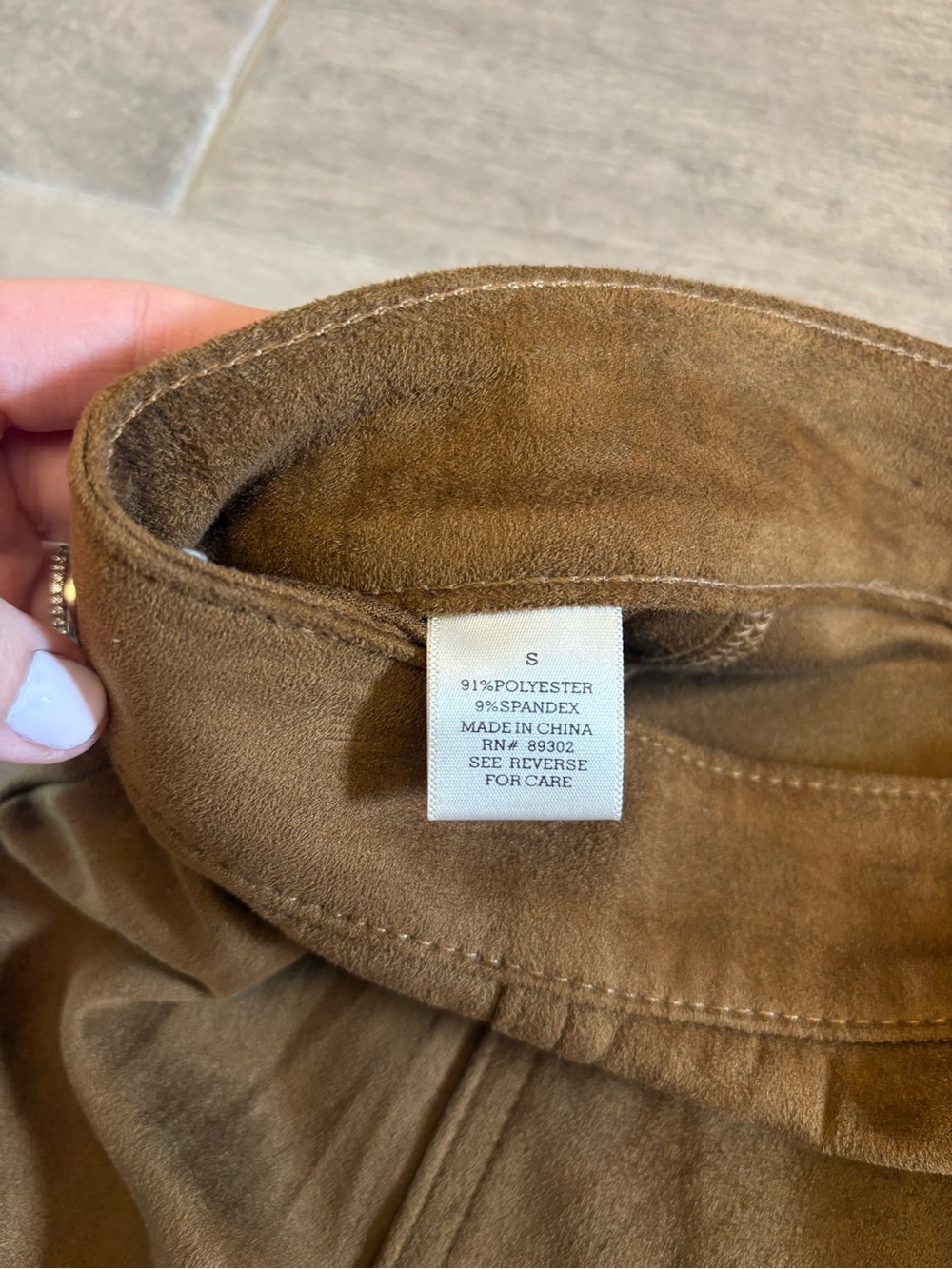 Altar’d State Faux Suede Button Front Mini Skirt Caramel Brown Pockets Fall S - Picture 7 of 10